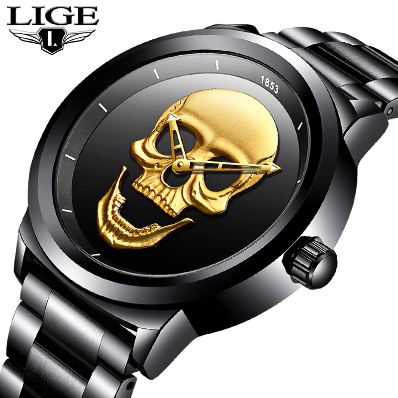 3D Printing Watch - Reloj LIGE Skeleto para hombre, marca