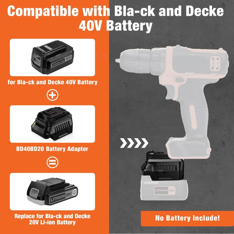 Adaptador de batería de herram - Black+Decker Tool Cordless reseña y precio